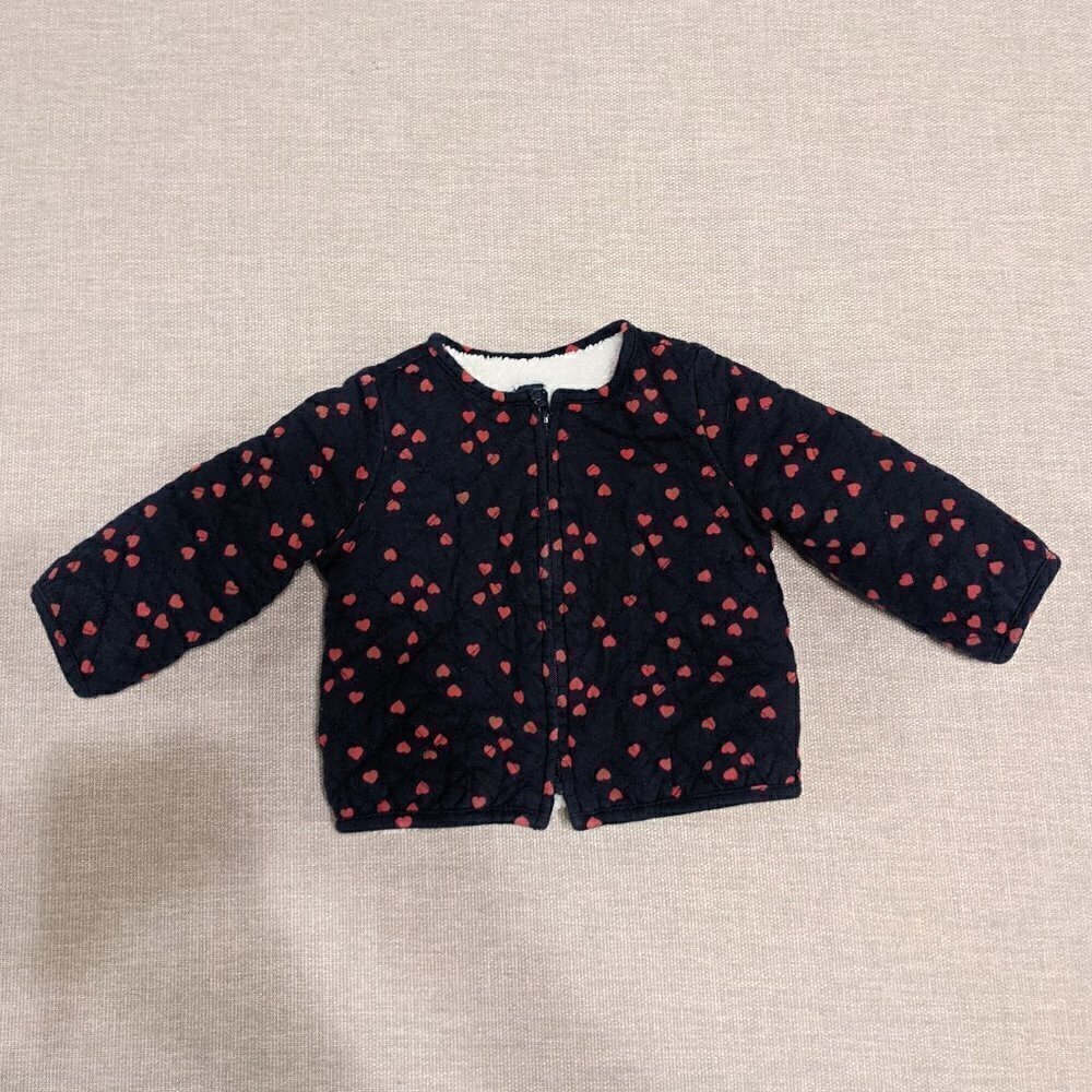 BabyGap Sweater Navy Blue/Red Heart Infant 6-12 Months